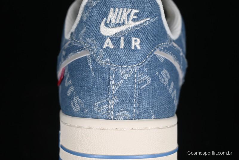 Nike Air Force 1 '07 Low Levi's Denim Collaboration - Light Blue Denim Low-Top Casual Sneakers - SJ6698-003